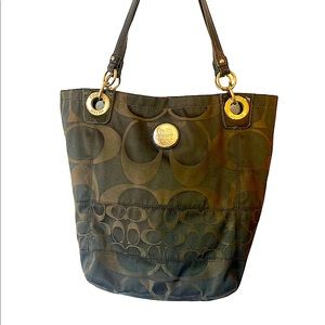 Y2k Coach signature black tote